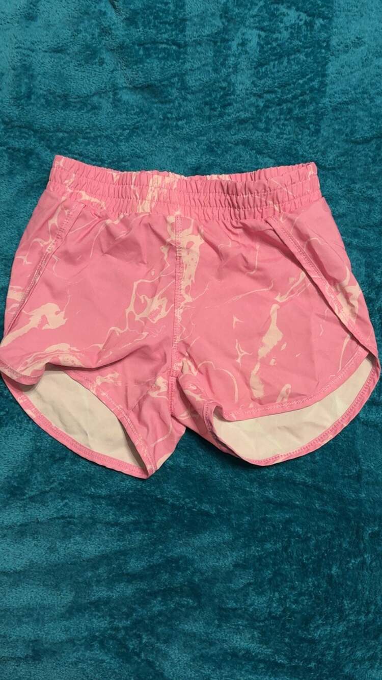 All in Motion Girls Athletic Shorts Size XS 4/5 Pink Marble Running
